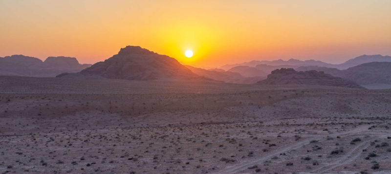 coucher de soleil sur Wadi Rum