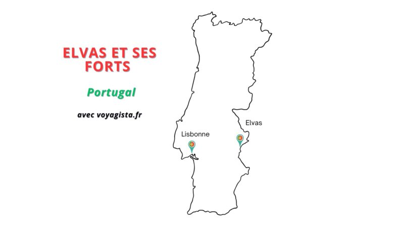 carte de Elvas au Portugal