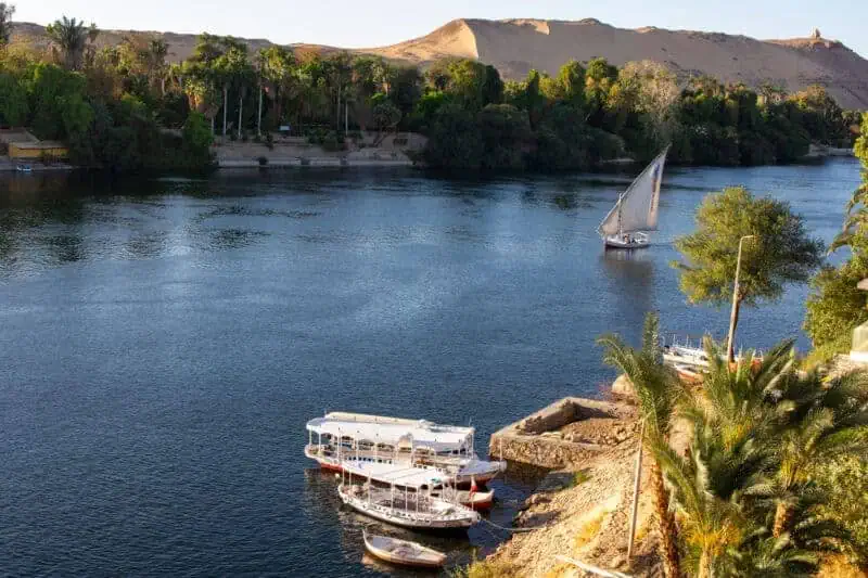 coucher du soleil sur assouan