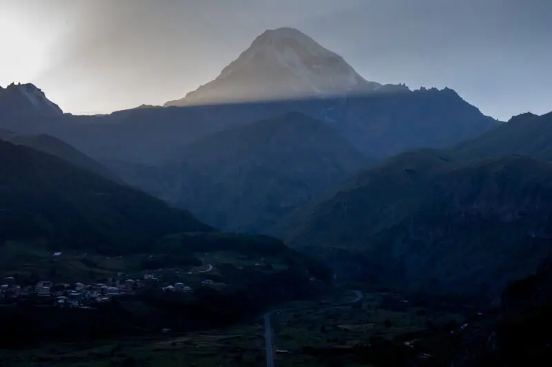 coucher de soleil en Géorgie