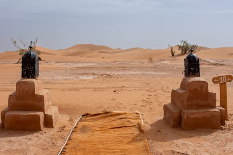 la vue sur le Sahara depuis notre tente
