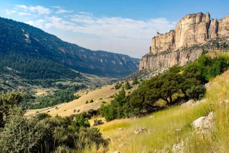 vues sur la route de road trip yellowstone